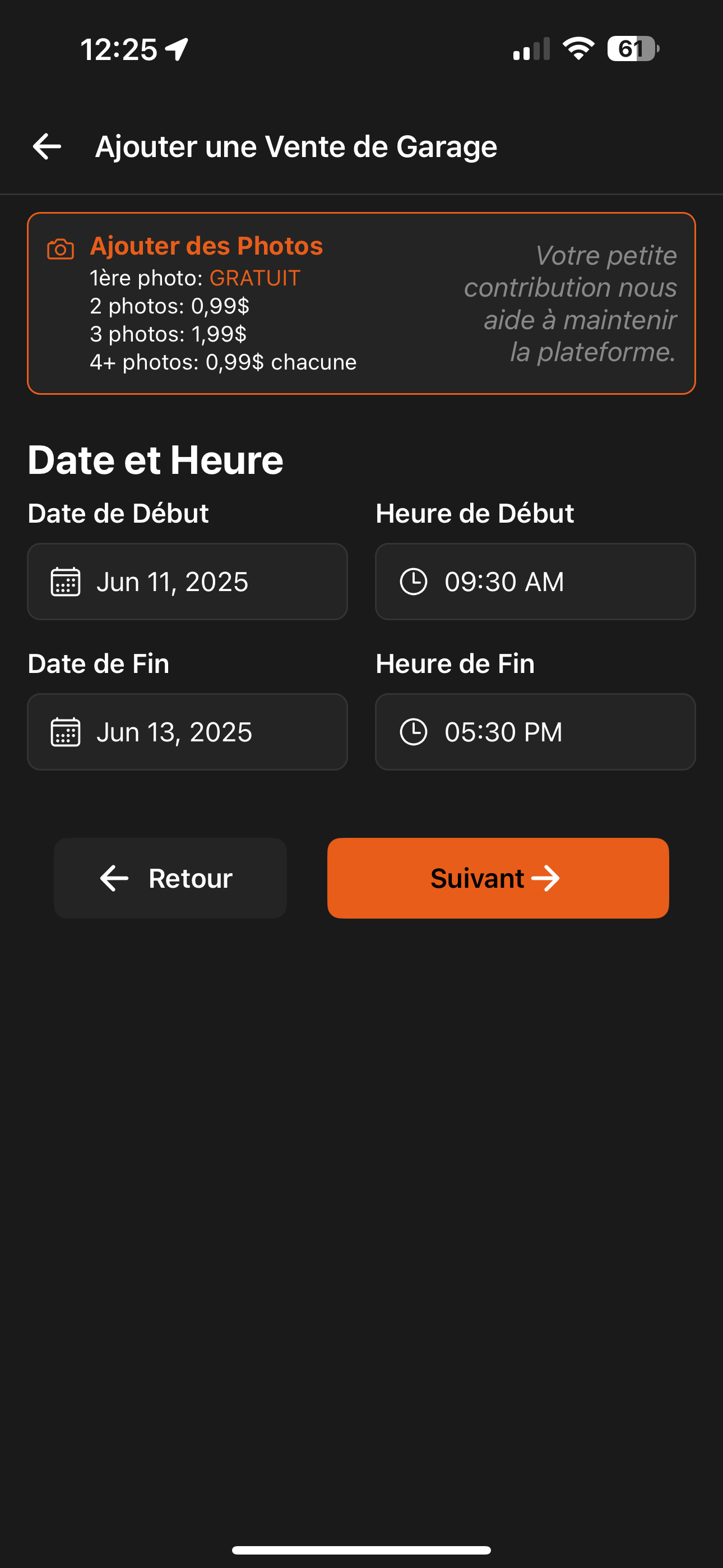 Schedule dates and times