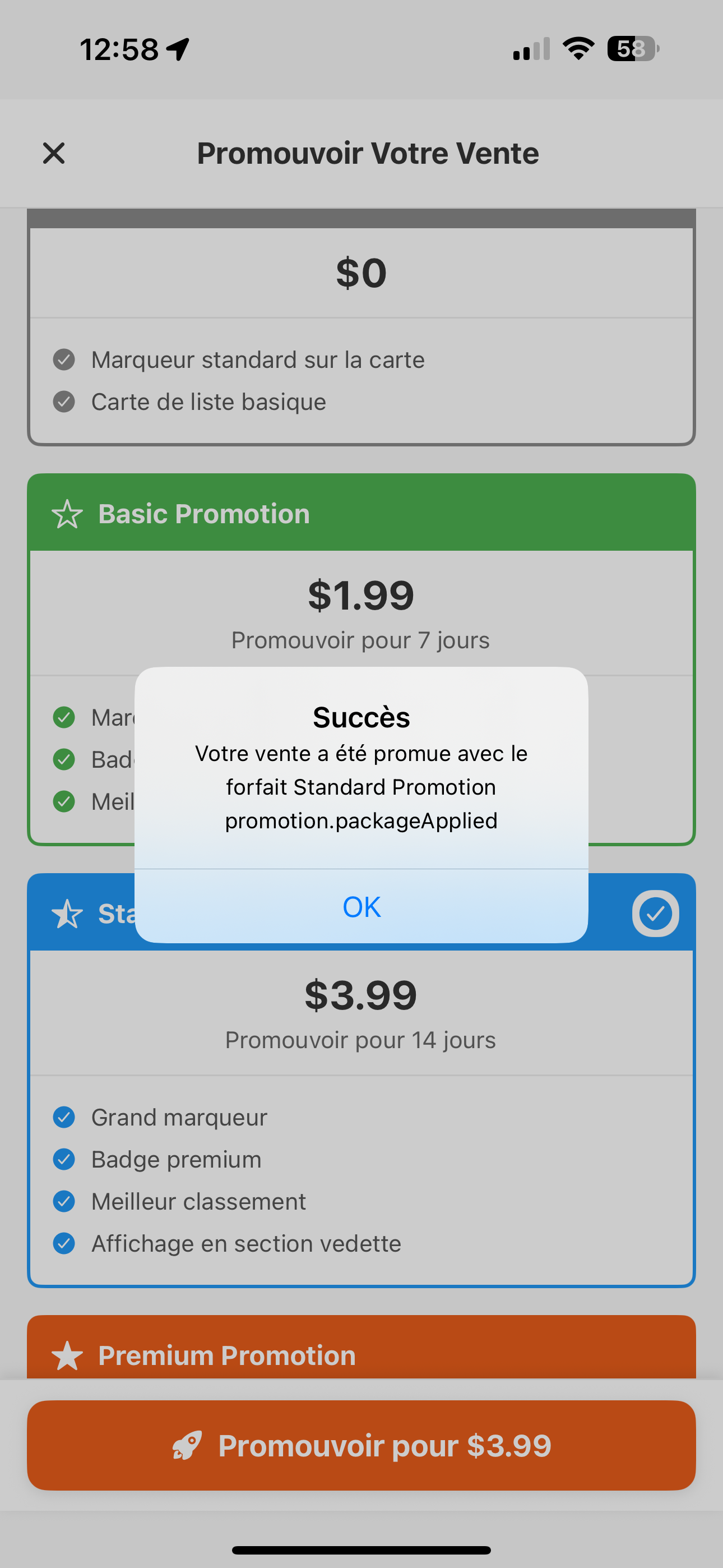 Confirmation paiement